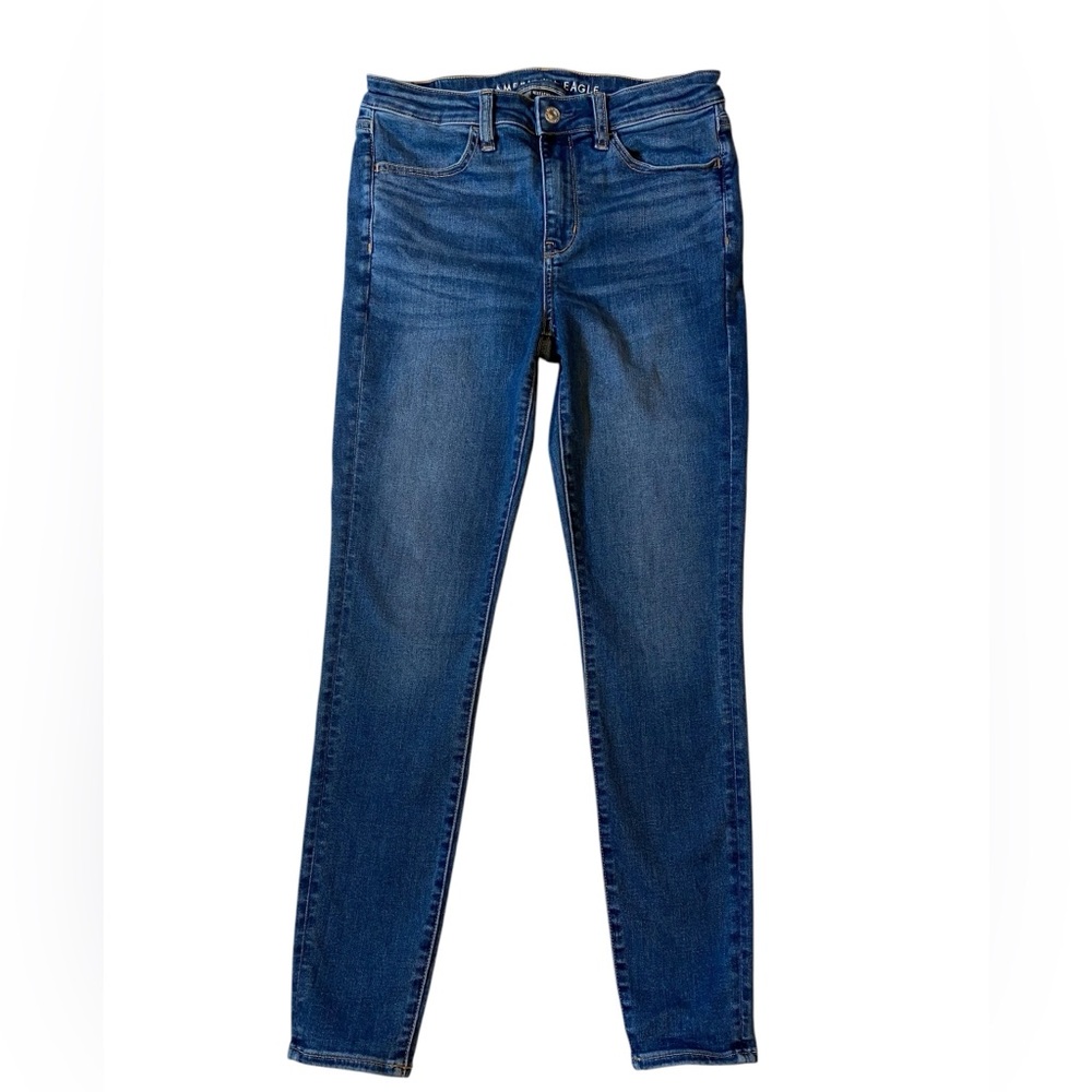 AMERICAN EAGLE Hi-Rise Jegging Jeans Stretch Denim Blue Womens Size 8 Regular